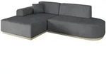 Altdecor Ecksofa, Dunkelgrau, Textil, 3-Sitzer, L-Form, 232x165 cm, Wohnzimmer, Sofas