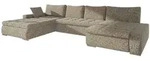 Mirjan24 Wohnlandschaft, Beige, Textil, 7-Sitzer, U-Form,Rechteckig, 394x80x213 cm,