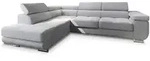 Masseno Ecksofa, Hellgrau, Metall, 4-Sitzer, L-Form,L-Form, 276x202 cm, Wohnzimmer,