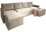 Masseno Wohnlandschaft, Beige, Kunststoff, 5-Sitzer, U-Form, 271x85x140 cm,