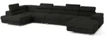 Masseno Wohnlandschaft, Schwarz, Holz, 6-Sitzer, U-Form, 419x90x202 cm,...