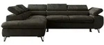 MKS Ecksofa, Dunkelgrau, Metall, 3-Sitzer, L-Form, 273x208 cm, Oeko-Tex&reg;,
