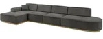 Altdecor Ecksofa, Anthrazit, Textil, 5-Sitzer, L-Form, 412x165 cm, Wohnzimmer, Sofas