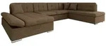 Mirjan24 Ecksofa, Nussbaum, Textil, 7-Sitzer, U-Form,Rechteckig, 345x76x205 cm,