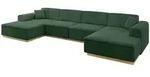 Altdecor Wohnlandschaft, Currygelb, Textil, 6-Sitzer, U-Form, 386x80x165 cm,