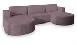 Masseno Wohnlandschaft, Lila, Kunststoff, 5-Sitzer, U-Form, 347x85x174 cm,