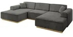 Altdecor Wohnlandschaft, Anthrazit, Textil, 4-Sitzer, U-Form, 301x80x165 cm,