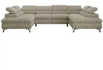 MKS Wohnlandschaft, Beige, Metall, 6-Sitzer, U-Form, 346x76x208 cm, Wohnzimmer,...
