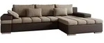 Mirjan24 Ecksofa, Braun, Textil, 6-Sitzer, Ottomane rechts,L-Form, 310x175 cm,