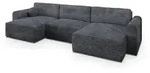 Masseno Wohnlandschaft, Graphit, Holz, 5-Sitzer, U-Form, 347x90x148 cm,...