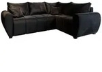 Masseno Ecksofa, Schwarz, Kunststoff, 3-Sitzer, L-Form,L-Form, 235x175 cm,