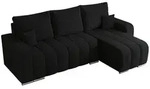 MKS Ecksofa, Schwarz, Textil, 3-Sitzer, L-Form,L-Form, 245x147 cm, Oeko-Tex&reg;,