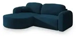 Masseno Ecksofa, Blau, Holz, 4-Sitzer, L-Form,L-Form, 263x174 cm, Wohnzimmer, Sofas &