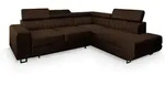 Masseno Ecksofa, Braun, Metall, 4-Sitzer, L-Form,L-Form, 253x190 cm, Wohnzimmer,