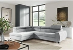Fun M&ouml;bel Ecksofa, Hellgrau, Textil, Ottomane links, 270x200 cm, Wohnzimmer, Sofas &
