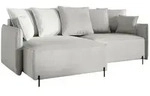 Fun M&ouml;bel Ecksofa, Hellgrau, Textil, Ottomane links, 221x148 cm, Wohnzimmer, Sofas &