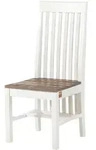 Massivmoebel24 Stuhl, Wei&szlig;, Holz, Echtholz,Mangoholz, 45x108x51 cm, Esszimmer,