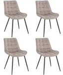 Home Deluxe Polsterstuhl, Hellbraun, Metall, Textil, 61.5x79.8x50.5 cm,...
