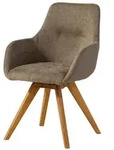 Massivmoebel24 Stuhl, Taupe, Kunststoff, Echtholz,Wildeiche, 56x87x60 cm, Esszimmer,