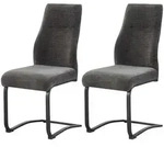 Mid.you Schwingstuhl-Set Tina, Anthrazit, Textil, C-Form, 43x98x59 cm, Oeko-Tex&reg;