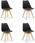 Homestyle4u K&uuml;chenstuhl, Schwarz, Holz, 46x80x45 cm, Esszimmer, St&uuml;hle,