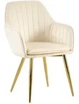 CLP Armlehnenstuhl, Creme, Metall, 57x86x60 cm, Esszimmer, St&uuml;hle,...