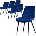 Ml-Design Esszimmerst&uuml;hle, Dunkelblau, Metall, 6-Sitzer, 52x89x60 cm, Esszimmer,