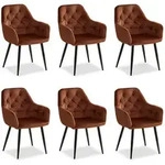 Homestyle4u Armlehnstuhl-Set, Braun, Textil, 59x89x63 cm, Esszimmer, St&uuml;hle,
