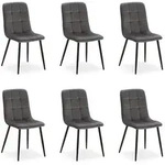 Homestyle4u Stuhl-Set, Dunkelgrau, Textil, 43x88x50 cm, Esszimmer, St&uuml;hle,