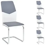 Idimex Schwingstuhl, Wei&szlig;, Grau, Textil, Mode, 44x99x62 cm, Esszimmer, St&uuml;hle,