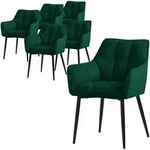 Ml-Design Esszimmerst&uuml;hle, Dunkelgr&uuml;n, Textil, 6-Sitzer, 63x90x57 cm, Esszimmer,