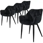 Ml-Design Esszimmerst&uuml;hle, Schwarz, Metall, 4-Sitzer, 60x82x57 cm, Esszimmer,
