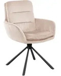 Mid.you Armlehnstuhl, Beige, Textil, Drehkreuz, 60x89x64 cm, Sitzfl&auml;che 360&deg;