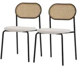 Ml-Design Esszimmerst&uuml;hle, Beige, Metall, Rattan, 2-Sitzer, 47x80.5x46 cm,