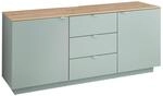 Mid.you Sideboard Lahore, Salbeigr&uuml;n, Eiche Artisan, Holzwerkstoff, 3 F&auml;cher, 3