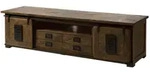 Massivmoebel24 Tv-Board, Braun, Holz, Echtholz,Mangoholz, 2 F&auml;cher, 4 Schubladen,