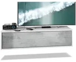 Vladon Lowboard, Hellgrau, Holzwerkstoff, 120x29x37 cm, Wohnzimmer, Wohnw&auml;nde,