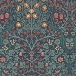 William Morris at Home Vliestapete, Dunkelblau, Papier, Kunststoff, Floral,