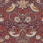 William Morris at Home Vliestapete, Rot, Lila, Papier, Kunststoff, Floral, Tiere,