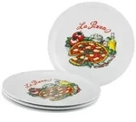Creatable Pizzateller Milano La Pizza, Mehrfarbig, Keramik, 4-teilig, rund,