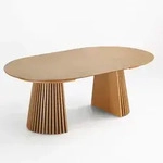 ebuy24 Esstisch, Eiche, Holz, Oval, 120x75x200 cm, Esszimmer, Tische, Esstische