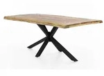 Mid.you Esstisch, Natur, Schwarz, Holz, Metall, Mangoholz, massiv, rechteckig,