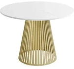 WFL Group Esstisch, Wei&szlig;, Metall, 8-Sitzer, Rund,Rund, 176x76x100 cm, Esszimmer,