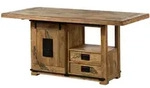Massivmoebel24 Esstisch, Natur, Holz, Echtholz,Mangoholz, 6-Sitzer, 1 F&auml;cher, 2