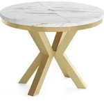 WFL Group Esstisch, Ecru, Metall, 10-Sitzer, Rund,Rund, 196x76x120 cm,...