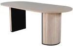 Livetastic Esstisch, Schwarz, Wei&szlig;, Eiche, Holz, Holzwerkstoff, furniert, oval,