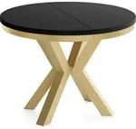 WFL Group Esstisch, Schwarz, Metall, 8-Sitzer, Rund,Rund, 176x76x100 cm,...
