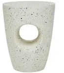 Beliani Beisttelltisch, Wei&szlig;, Stein, Rund, 37x47x37 cm, Wohnzimmer,