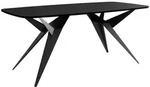 Mirjan24 Esstisch, Schwarz, Metall, Oval,Oval, 160x76x90 cm, Esszimmer, Tische,