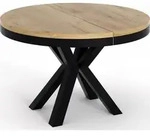 WFL Group Esstisch, Eiche Wotan, Metall, 10-Sitzer, Rund,Rund, 200x76x120 cm,